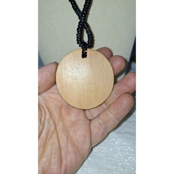 African Motif Wooden Beaded Women's Necklace Tribal Layered Pendant Exotic - Picture 3 of 10